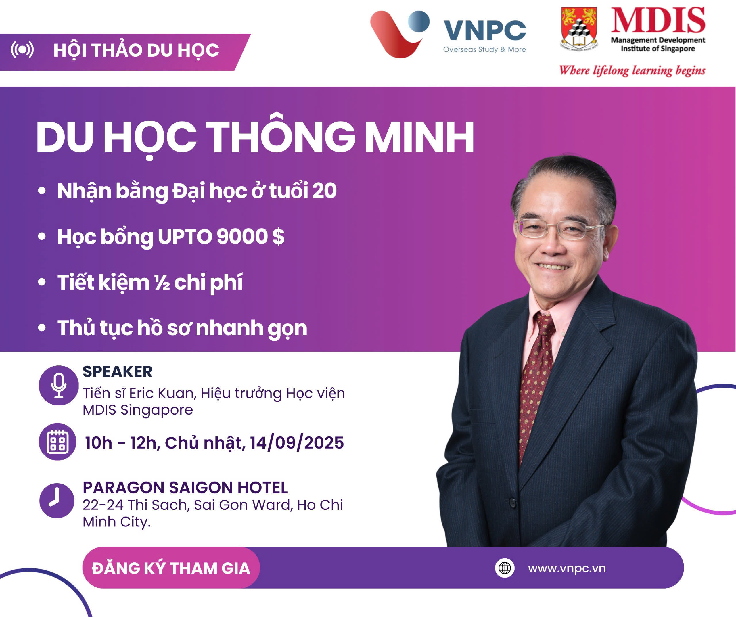 Hội thảo du học Singapore - Cơ hội học bổng đến 9,000 SGD cùng MDIS